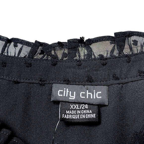 NEW CITY CHIC Boho Blouse  Plus Size XXL  Black Embroidered Womens Top - Picture 7 of 11